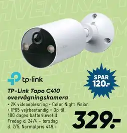 Bilka TP-Link Tapo C410 overvågningskamera tilbud