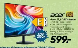 Bilka Acer 23,8 PC skærm tilbud