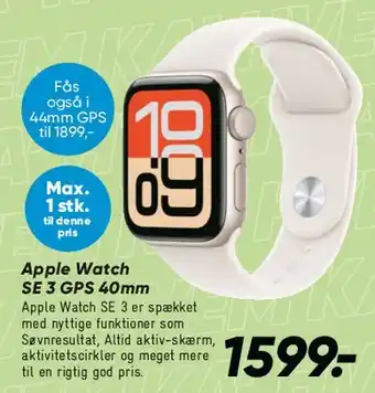 Bilka Apple Watch SE 3 GPS 40mm tilbud