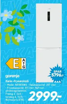 Bilka Gorenje køle-fryseskab tilbud