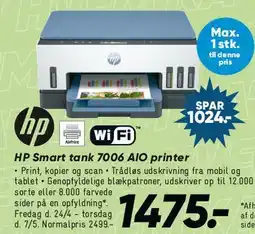 Bilka HP Smart tank 7006 AIO printer tilbud