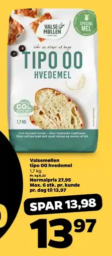 Netto Valsemøllen tipo 00 hvedemel tilbud