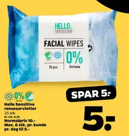Netto Hello Sensitive renseservietter tilbud