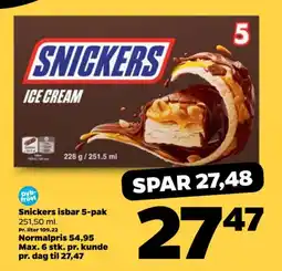 Netto Snickers isbar 5-pak tilbud