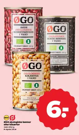 Netto ØGO økologiske bønner eller kikærter tilbud
