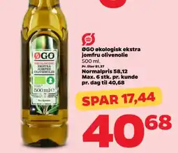 Netto ØGO økologisk ekstra jomfru olivenolie tilbud