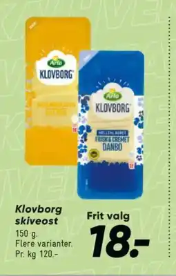 Bilka Arla Klovborg skiveost tilbud