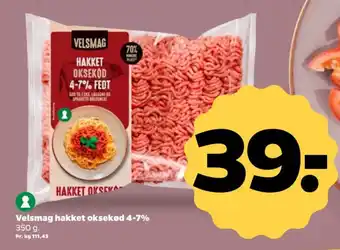 Velsmag hakket oksekød 4-7%