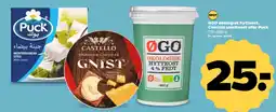 Netto ØGO økologisk hytteost, Castello smelteost eller Puck tilbud