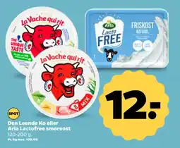 Netto Den Leende Ko eller Arla Lactofree smøreost tilbud