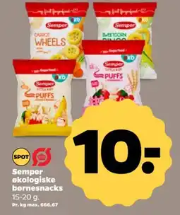 Netto Semper økologiske børnesnacks tilbud