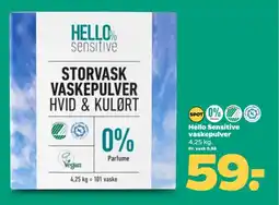 Netto Hello Sensitive vaskepulver tilbud