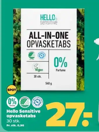 Netto Hello Sensitive opvasketabs tilbud