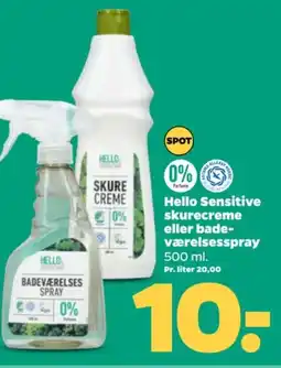 Netto Hello Sensitive skurecreme eller bade- værelsesspray tilbud