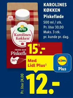 Lidl KAROLINES KØKKEN Piskefløde tilbud