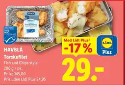 Lidl HAVBLÅ Torskefilet tilbud