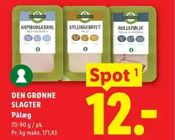 Lidl DEN GRØNNE SLAGTER Pålæg tilbud