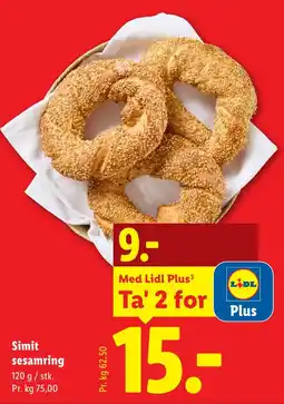 Lidl Simit sesamring tilbud