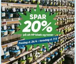 Bilka SPAR 20% på alt HP blæk og toner tilbud
