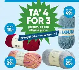 Bilka TA’ 4 FOR 3 på garn tilbud