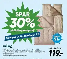 Bilka SPAR 30% på Salling sengetøj tilbud