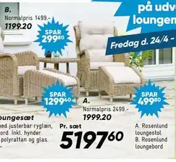 Bilka Rosenlund loungebord tilbud