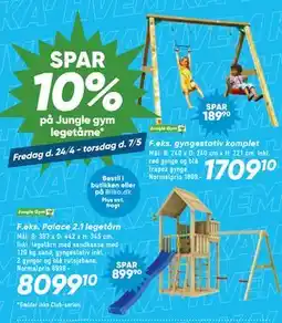 Bilka SPAR. 10% på Jungle gym legetårne tilbud