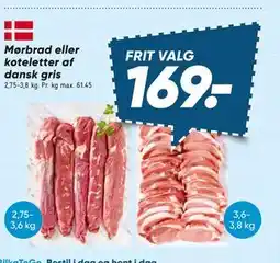 Bilka Mørbrad eller koteletter af dansk gris tilbud