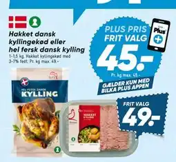 Bilka Hakket dansk kyllingekød eller hel fersk dansk kylling tilbud