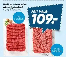Bilka Hakket okse- eller okse-/grisekød tilbud