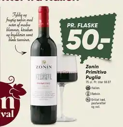 Bilka Zonin Primitivo Puglia tilbud
