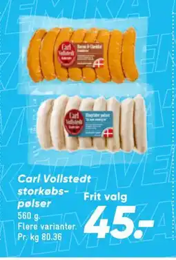 Bilka Carl Vollstedt storkøbs pølser tilbud