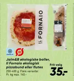 Bilka Jalm&B økologiske boller, Il Fornaio økologisk pizzabund eller flutes tilbud