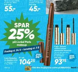 Bilka SPAR 25% på L´oréal Paris makeup tilbud