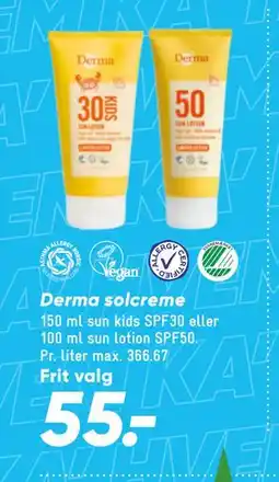 Bilka Derma solcreme tilbud