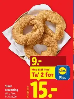 Lidl Simit sesamring, App-pris tilbud