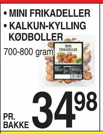 ABC Lavpris Mini frikadeller • kalkun-kylling kødboller tilbud