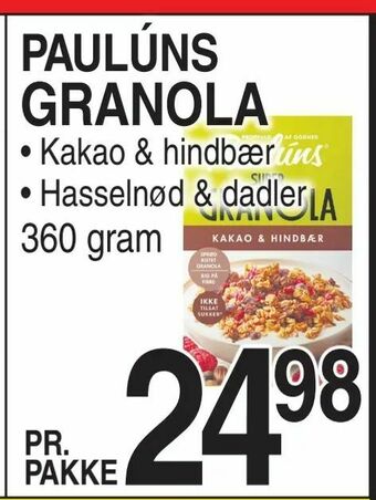 ABC Lavpris PAULÚNS Granola tilbud
