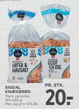 MENY Sigdal knækebrød tilbud