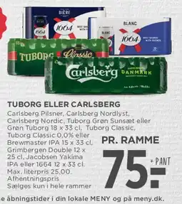 MENY Tuborg eller Carlsberg tilbud