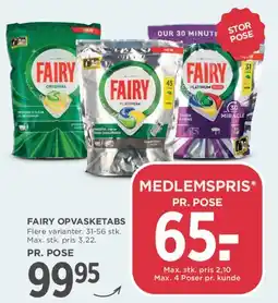 MENY Fairy opvasketabs tilbud