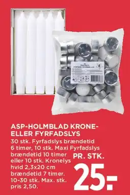 MENY Asp-Holmblad krone- eller fyrfadslys tilbud