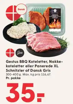 SPAR Gestus BBQ Kotelleter / Nakkekoteletter / Panerede XL Schnitzler af Dansk Gris tilbud