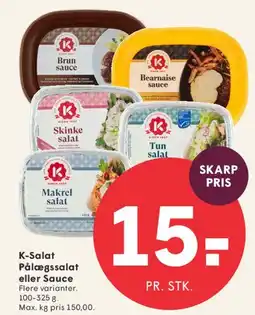 SPAR K-Salat Pålægssalat eller Sauce tilbud