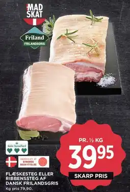 MENY Flæskesteg eller Ribbenssteg af Dansk Frilandsgris tilbud