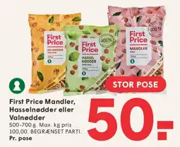 SPAR First Price Mandler, Hasselnødder eller Valnødder tilbud