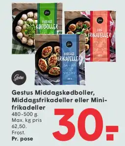 SPAR Gestus Middagskødboller / Middagsfrikadeller / Mini-frikadeller tilbud