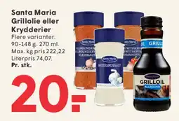 SPAR Santa Maria Grillolie eller Krydderier tilbud