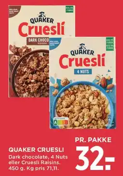 MENY Quaker Cruesli tilbud