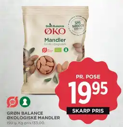 MENY Grøn Balance økologiske mandler tilbud